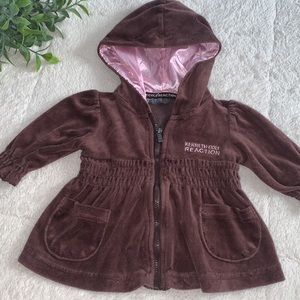 Kenneth Cole Brown Soft Terry Jacket 3-6M Baby Girl EUC